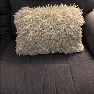 Crate&Barrel White Textured Accent Pillow
